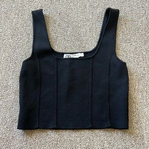 ZARA CROP TOP BLACK SIZE MEDIUM